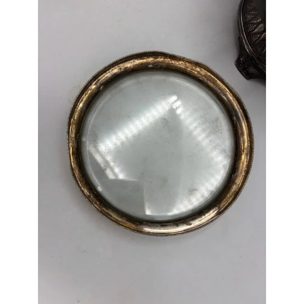 1880s Butter Dome Wilcox Silverplate Meriden Quadruple Cows Maiden Footed